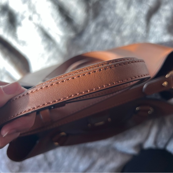 LAUREN BY RALPH LAUREN TAN SHOULDER BAG CROSSBODY LOGO - Picture 12 of 15